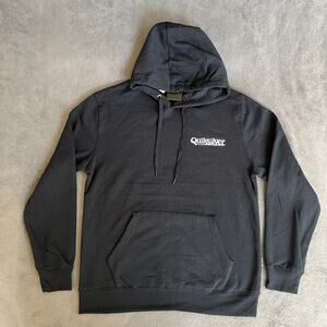 Quiksilver Hoodie Black Drawstring Kangaroo Pocket Pull Over Sweatshirt Size M